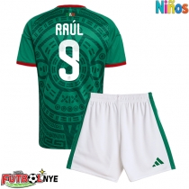 Camiseta México Raul Jimenez #9 Primera Equipación para niños Mundial 2026 manga corta (+ pantalones cortos)